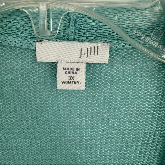 J. Jill Women’s Size 3X Linen Blend Open Front Cardigan Sweater Knit green - Picture 5 of 8